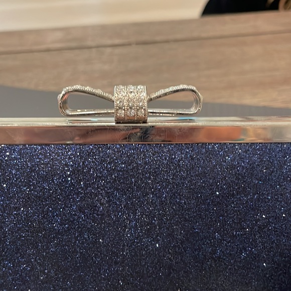 INC International Concepts Blue Sparkle Clutch Purse - Picture 3 of 10